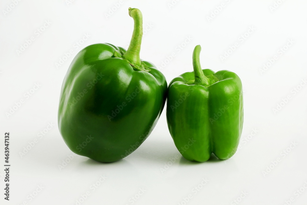 fresh green Pepper or bell pepper isolated on white background with copy space fresh green Pepper or bell pepper isolated on white background with copy space