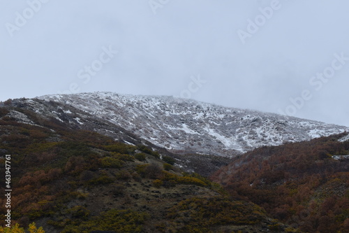 snowy mountains, autumn fog 2 photo