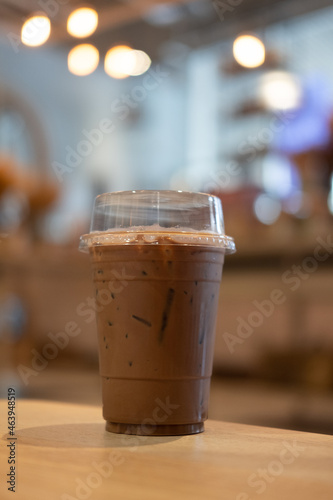 Iced coffee mocha in take away cup © Dontree