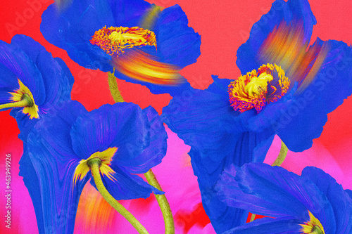 Принти на полотні Colorful flower background wallpaper, trippy aesthetic design
