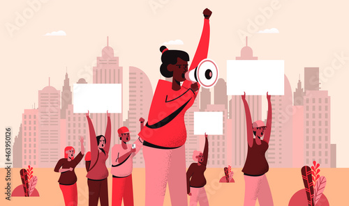 Social Justice - protest in the city, human rights