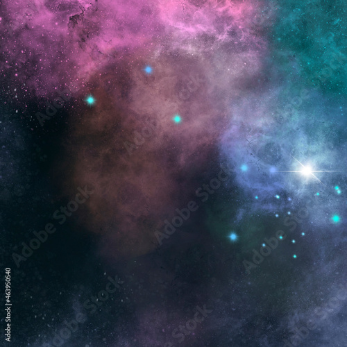Colorful galaxy background with shiny stars