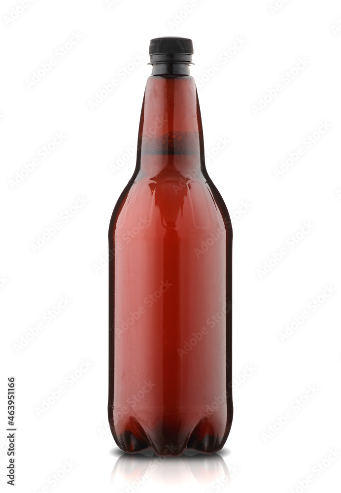 brown plastic bottle with beer brown plastic bottle with beer