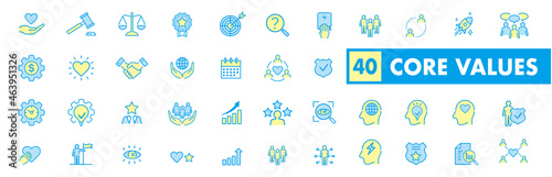 Set of core values icons vector