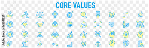 Set of core values icons vector