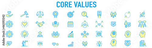 Set of core values icons vector