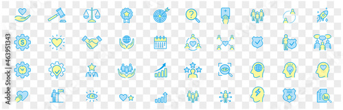 Set of core values icons vector