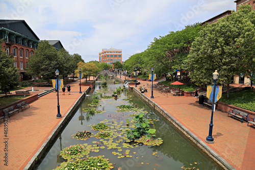 The river walk on Carroll Canal in Frederick, MD