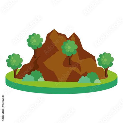 mountain with trees