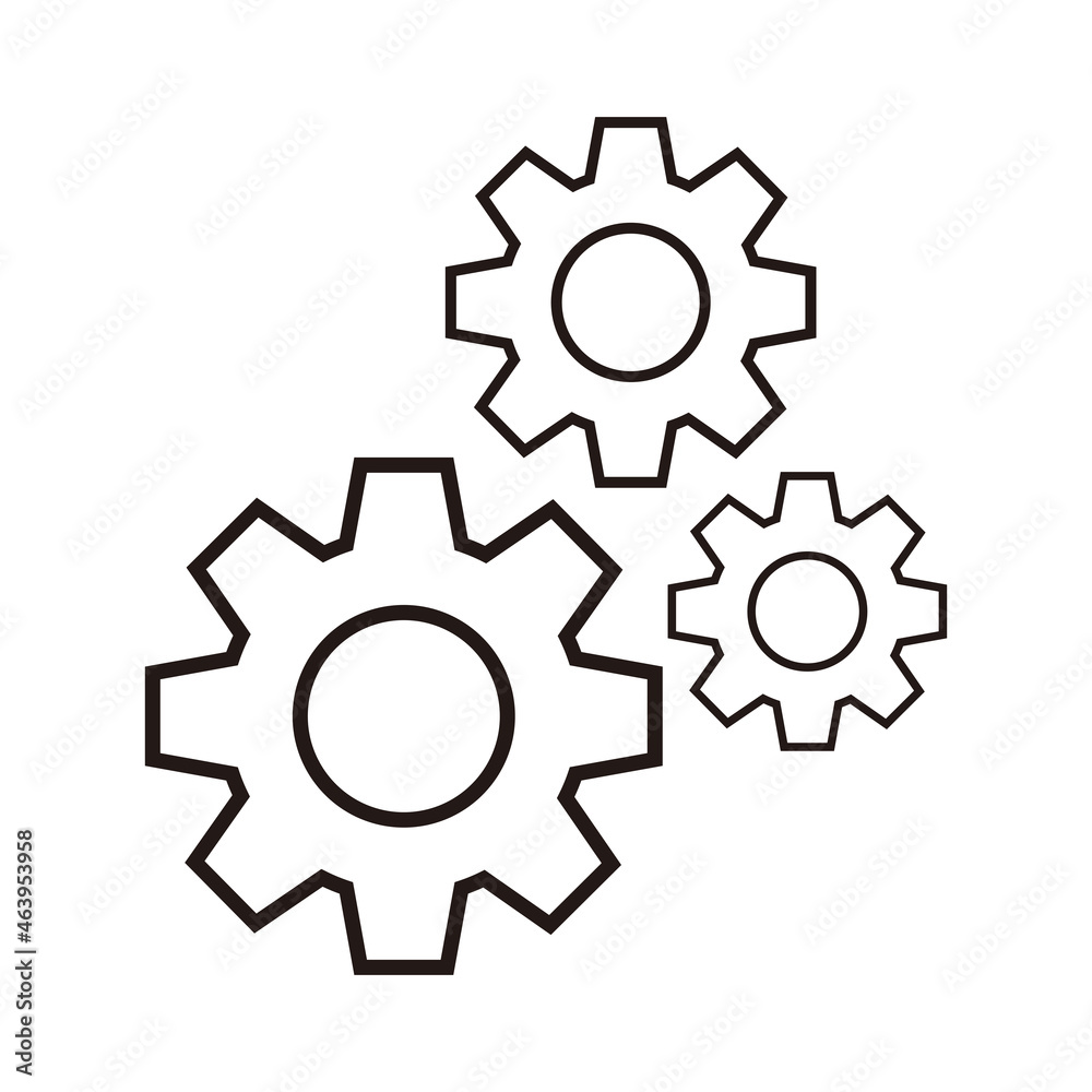Icon of gears illustration symbol Icon of gears illustration symbol