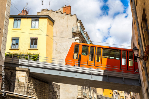 Old funicular in Lyon, France
