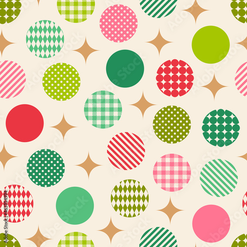 Colorful geometric with dot pattern for christmas holidays.