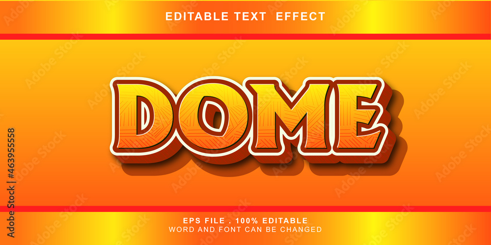 text effect editable dome