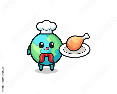 earth fried chicken chef cartoon character