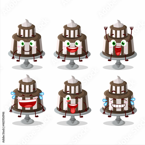 Cartoon character of chocolate cake sweet with smile expression