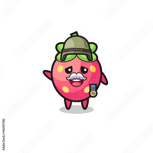 Wallpaper Mural cute strawberry as veteran cartoon Torontodigital.ca
