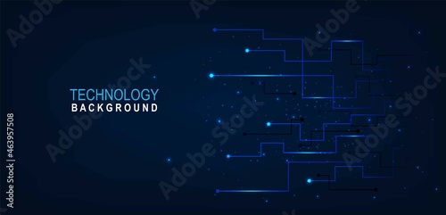 Stylish blue technology circuit lines background.Technology connection digital graphic design.Vector illustration.
