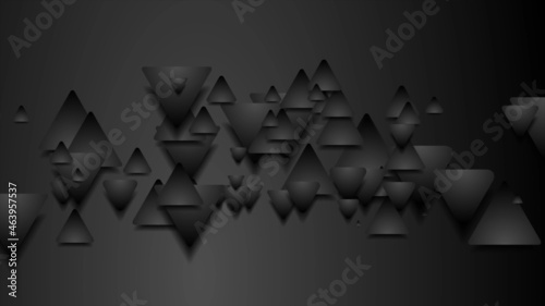Hi-tech geometric abstract background with black paper triangles © saicle