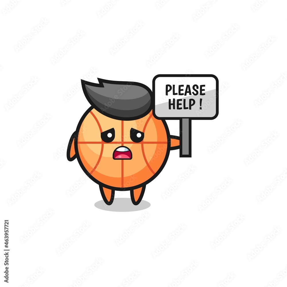 cute basketball hold the please help banner