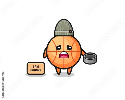 cute basketball beggar cartoon character