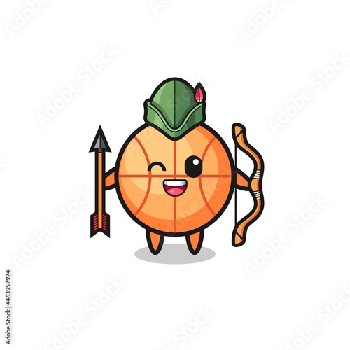 basketball cartoon as medieval archer mascot