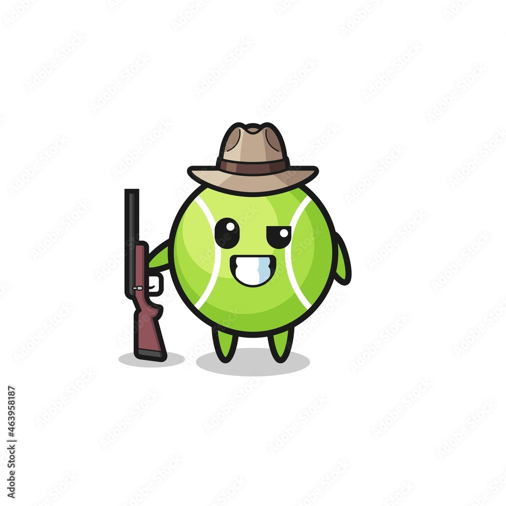 tennis hunter mascot holding a gun tennis hunter mascot holding a gun