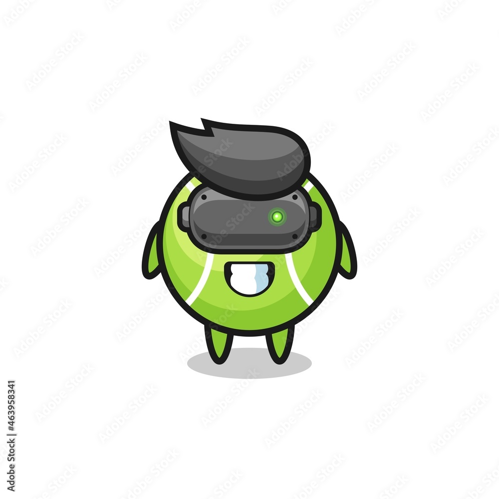 Obraz premium cute tennis using VR headset