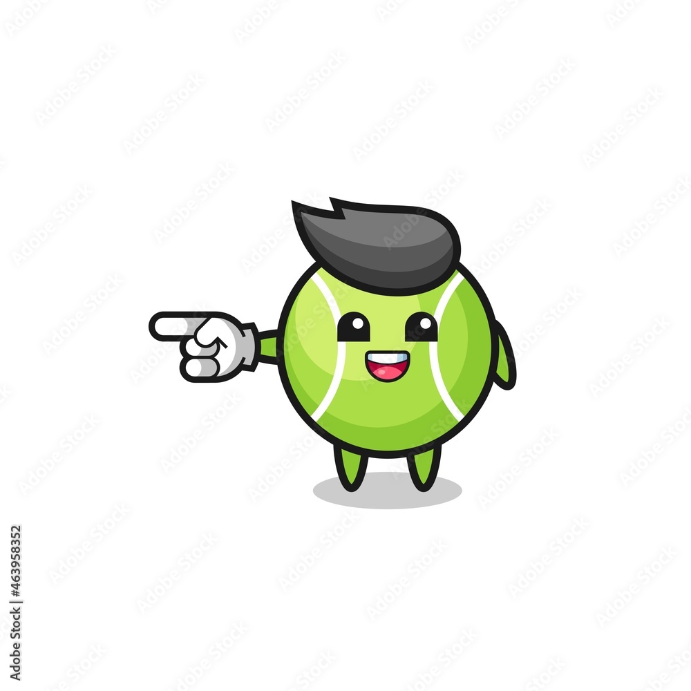 tennis cartoon with pointing left gesture tennis cartoon with pointing left gesture