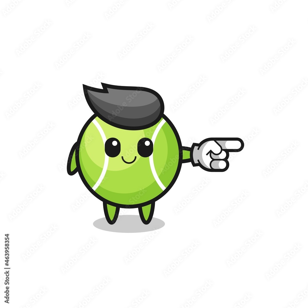 tennis mascot with pointing right gesture tennis mascot with pointing right gesture