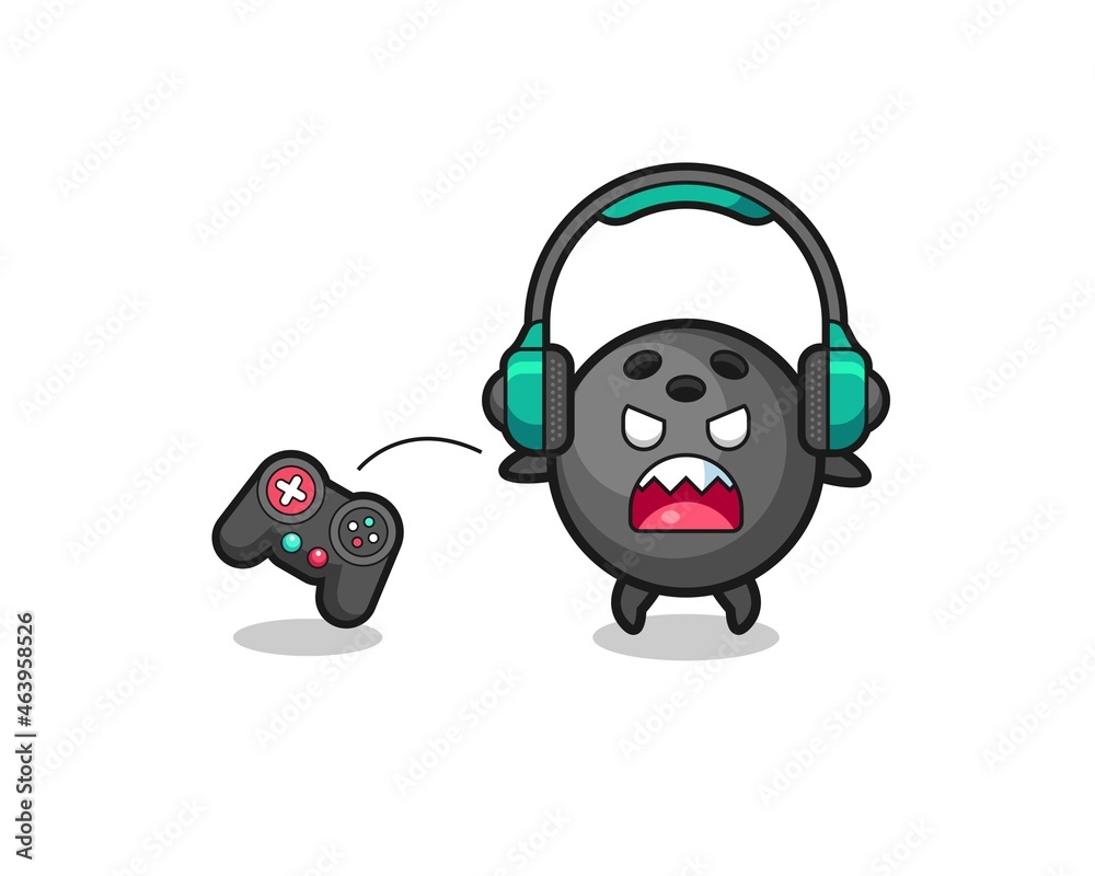 bowling gamer mascot is angry bowling gamer mascot is angry
