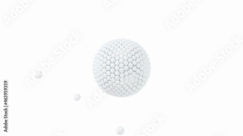 Creative balls absorb other balls with white background, 3d rendering. photo