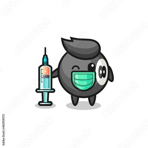 billiard mascot as vaccinator