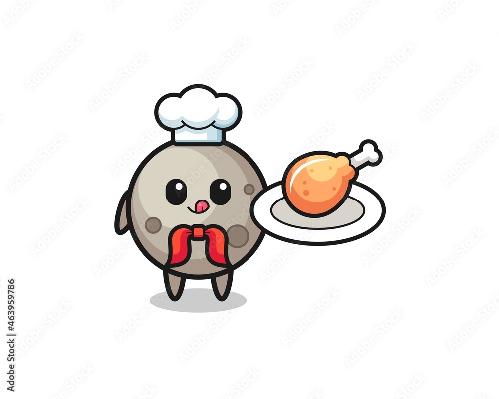 moon fried chicken chef cartoon character moon fried chicken chef cartoon character
