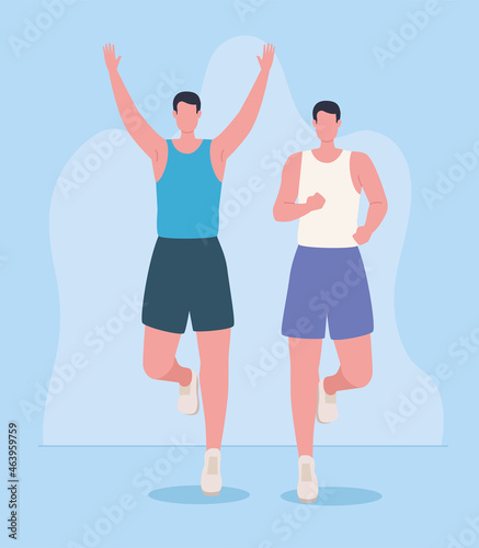 two sportsmen in marathon