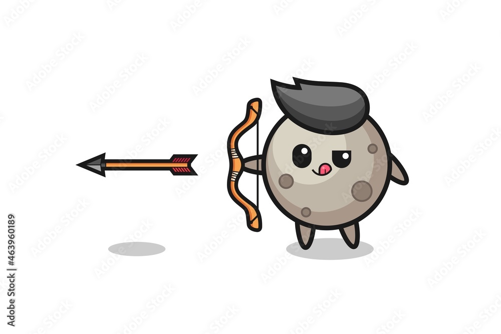 illustration of moon character doing archery illustration of moon character doing archery