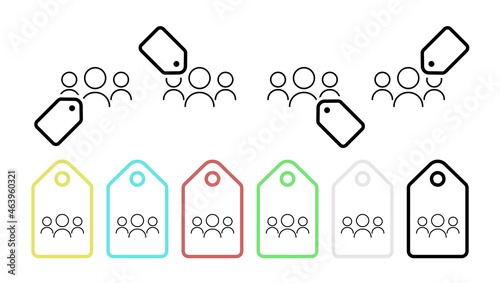 Sport, players vector icon in tag set illustration for ui and ux, website or mobile application