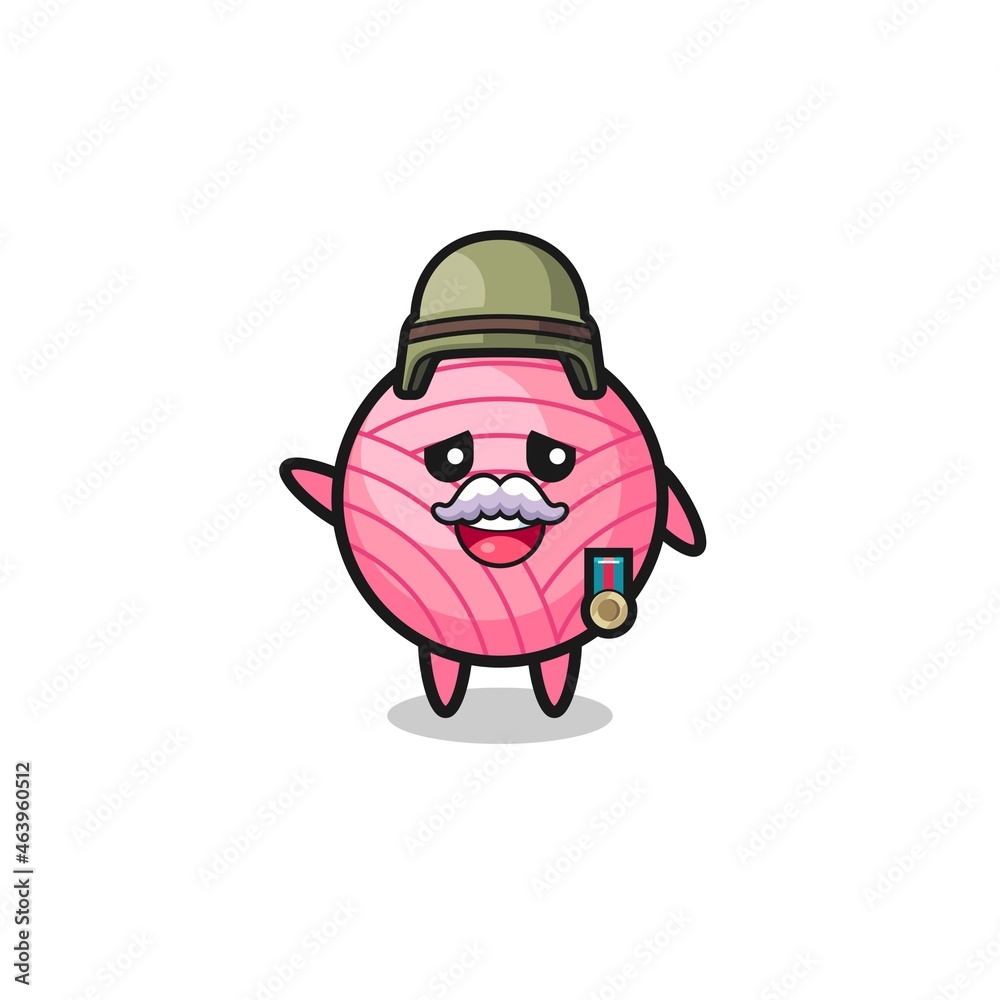 cute yarn ball as veteran cartoon cute yarn ball as veteran cartoon