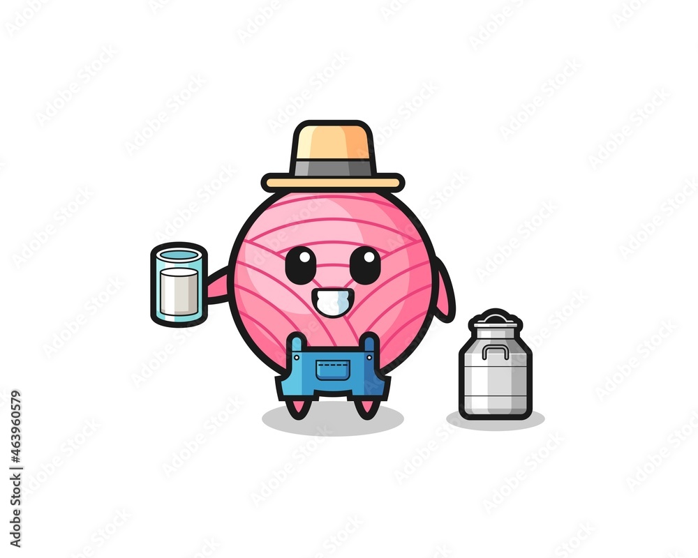 yarn ball cartoon as the dairy farmer yarn ball cartoon as the dairy farmer