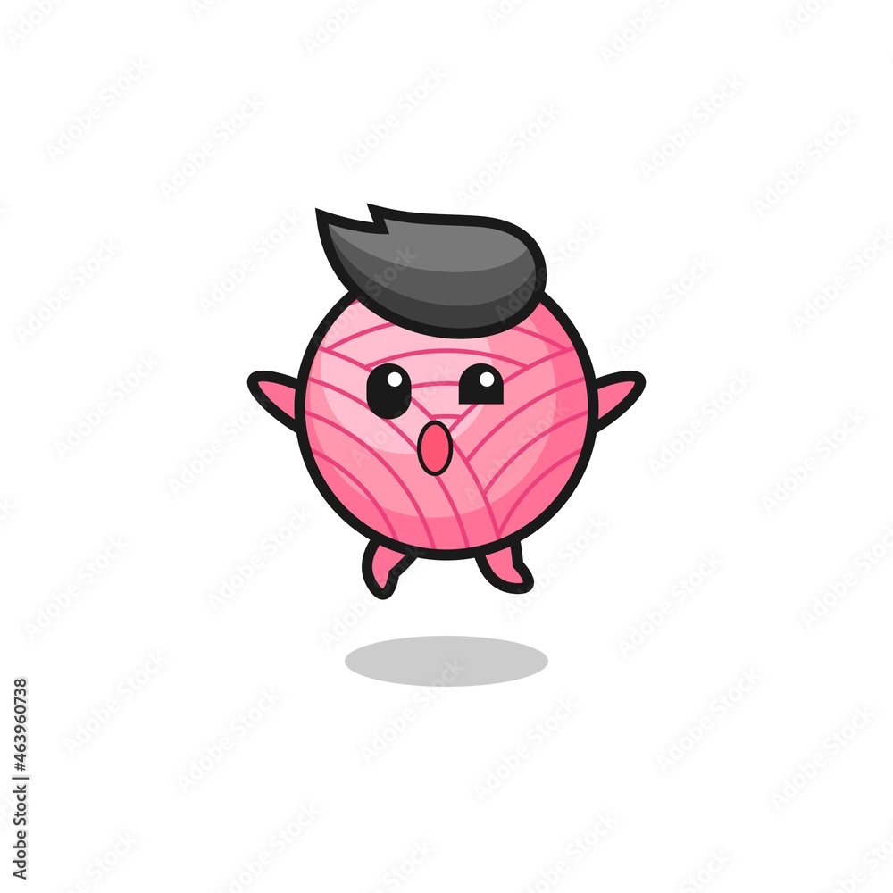 yarn ball character is jumping gesture yarn ball character is jumping gesture