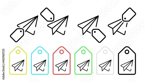 Letter telegram vector icon in tag set illustration for ui and ux, website or mobile application