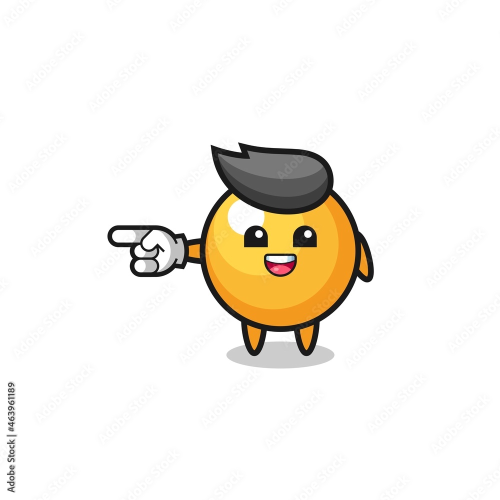 Obraz premium ping pong cartoon with pointing left gesture