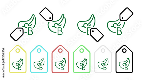 Vitamin, meat green vector icon in tag set illustration for ui and ux, website or mobile application