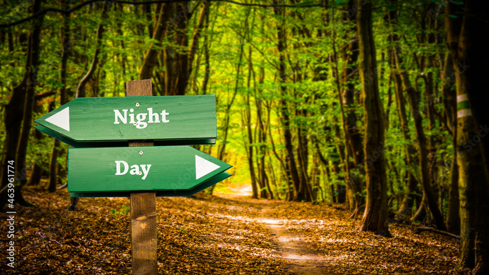 Street Sign to Day versus Night