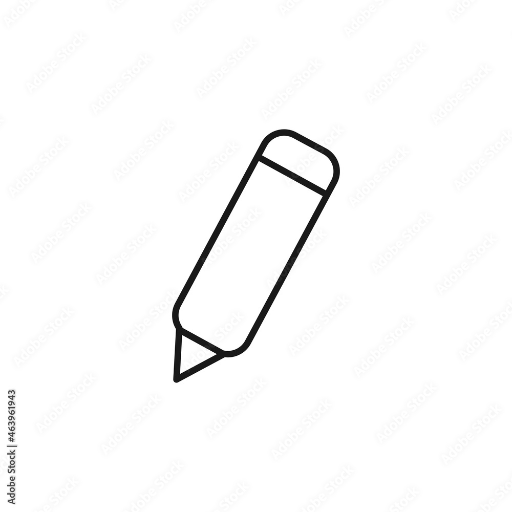 Internet and interface concept. Modern outline high quality illustration for banners, flyers and web sites. Editable stroke in trendy flat style. Line icon of pencil of marker pen 