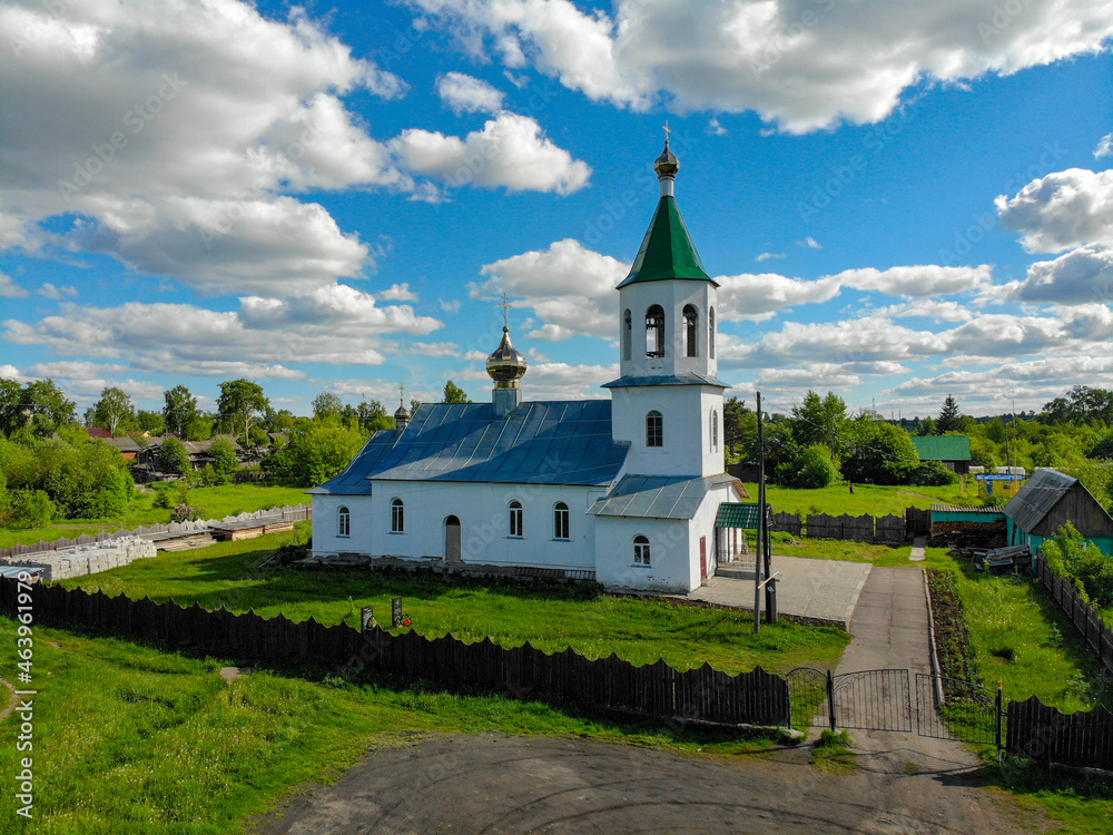 Aerial view of the church (Zuevka, Kirov region, Russia) Aerial view of the church (Zuevka, Kirov region, Russia)