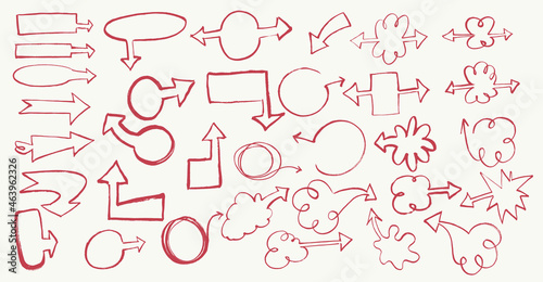 Hand Drawn Doodle Arrows Signs. Great for cute or playful infographics and social media posts.