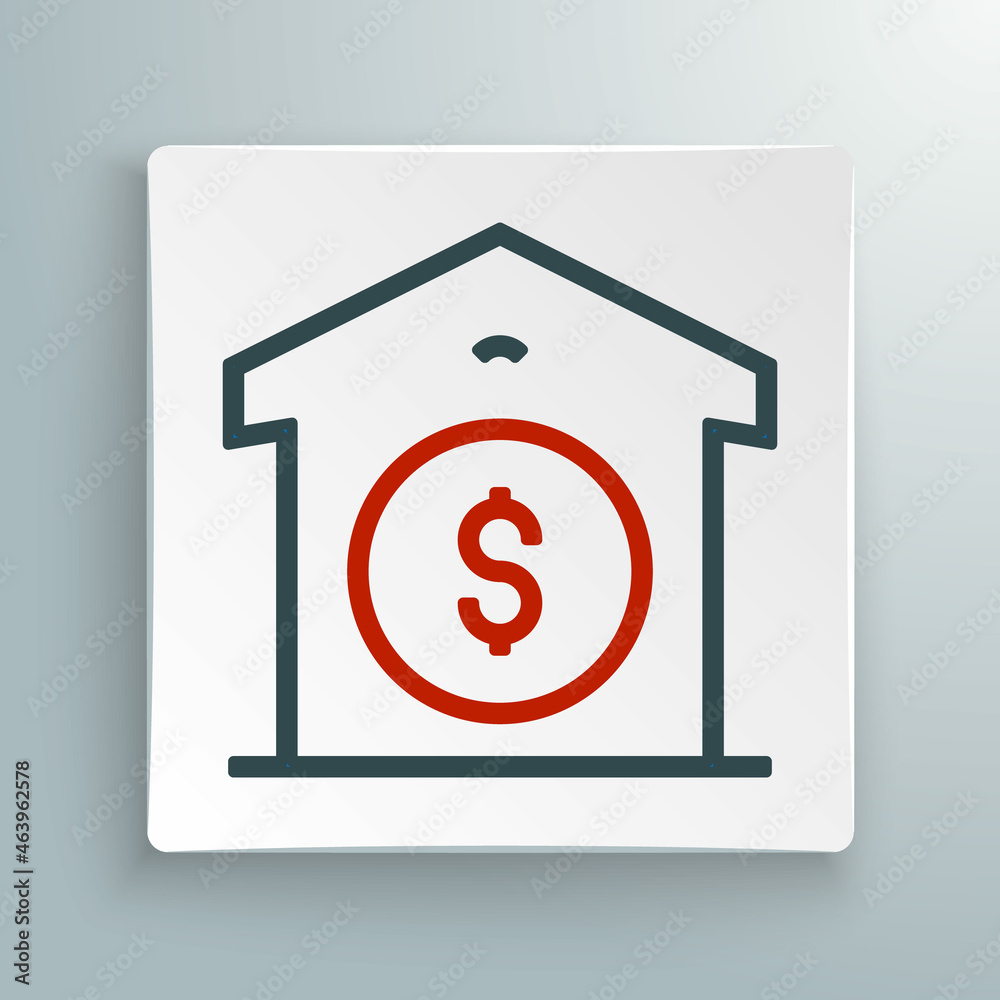 Line Warehouse price icon isolated on white background. Colorful outline concept. Vector Line Warehouse price icon isolated on white background. Colorful outline concept. Vector