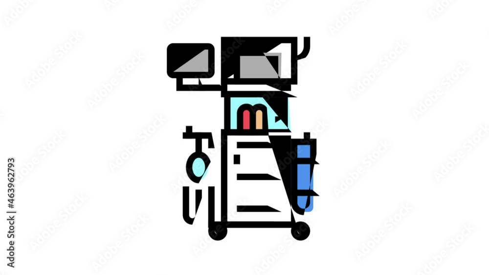 anesthesia machine animated color icon. anesthesia machine sign