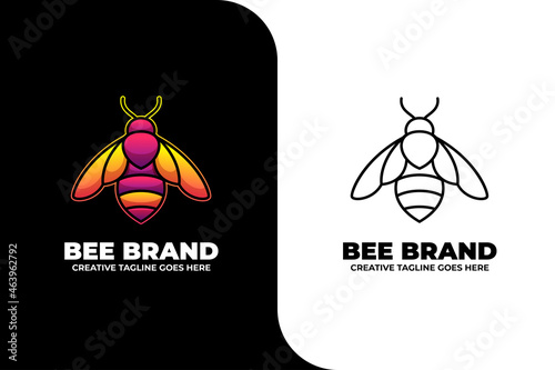 Colorful Bee Monoline Logo