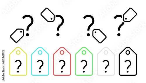 Question mark vector icon in tag set illustration for ui and ux, website or mobile application